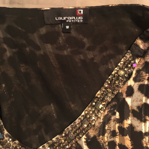 Black and brown animal print blouse - Picture 3 of 3